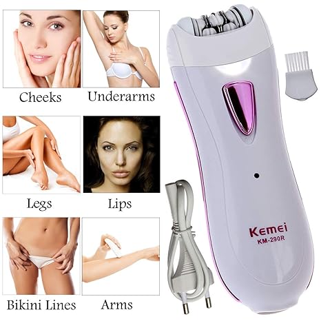 Women Ladies Kemei Rechargeable Waterproof Trimmer Electric Hair