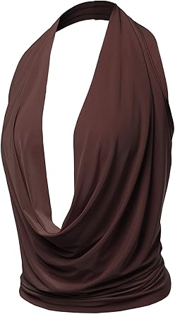 deep plunge cowl neck tops