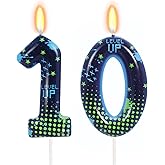 STG Birthday Candles for Boys - Number 10 Candle for Video Game Birthday Cake Topper, Fort Battle Level Up Sandbox Games 10th Birthday Party Supplies