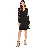 London Times Womens Long SLV Novelty A-line Dress