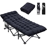 Sportneer Camping Cot, Folding Camping Cots for Adults with Cushion Portable Folding Bed Sleeping Cot Comfort Camp Cot for Ad