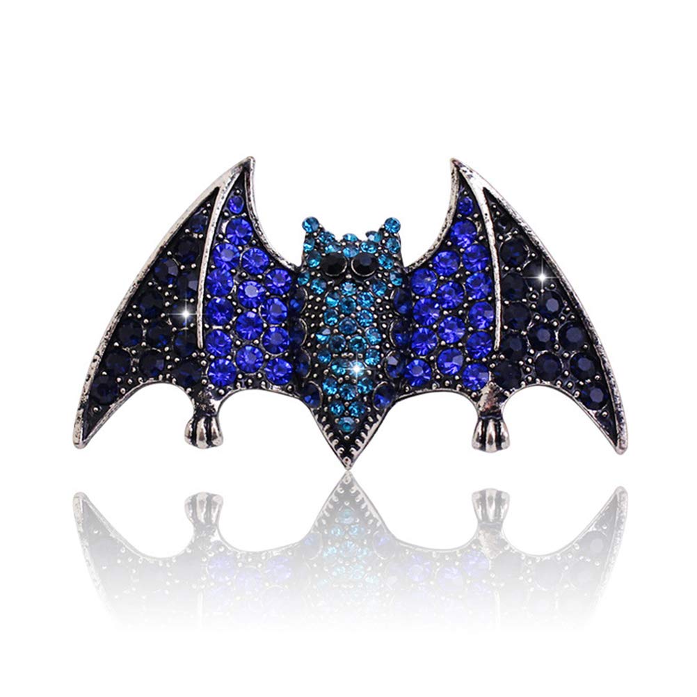 Amosfun Halloween Brooch Bat Shape Brooch Rhinestone Breastpin Demon Brooch Bat Brooch Pins Jewelry Gift Halloween Accessories for Women Girls Ladies