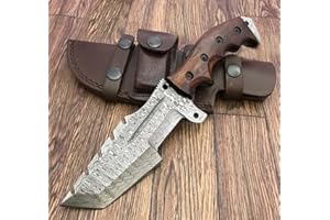 POSHLAND TR-1168 Custom Handmade Damascus Steel 10 Inches Tracker Knife - Perfect Grip walnut wood Handle (TR-987) (TR-2195)