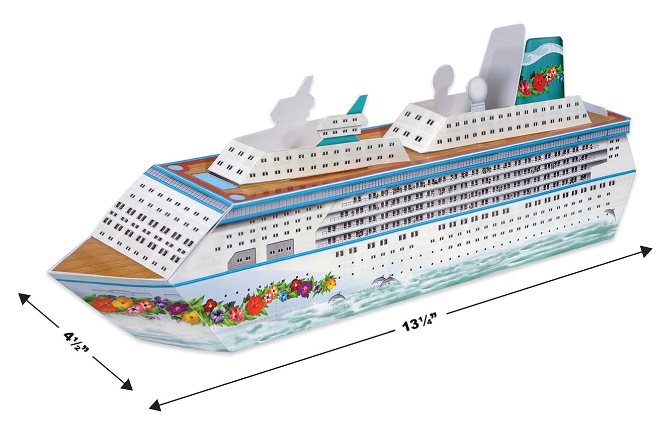 Beistle 3-D Cruise Ship Table Centerpiece, 13.25