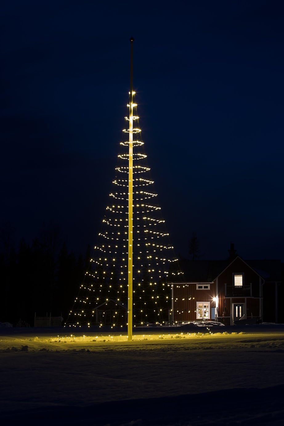 Flagpole Christmas Tree - 10m - 1000LED - Warm White