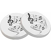 oFloral Music Notes Coasters for Drinks Lines Melody Simple Creative Cups Place Mats for Home Decor Set of 2, 4 Inch