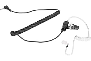 Yolipar 3.5mm Surveillance Single-Wire Listen Only Earpiece Walkie Talkie with Covert Tansparent Acoustic Tube Headset Police Law Enforcement for Speaker Mics