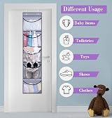 MISSLO 2 Pack Over the Door Organizer with 5 Mesh Pockets Grey view 7