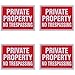 Vanitek 4 Pack Private Property No Trespassing Sign 9 x 12 Inch Weatherproof, Water Resistant, Easy to Mount, Durable Ink, Indoor and Outdoor Keep, for Home Safety & Privacy