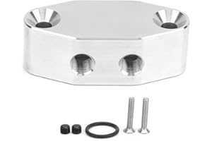 Billet Oil Pressure Sensor Adapter Port, Oil Pressure Sensor Relocation Adapter Plate Car Engine Accessory Fit for LS Truck M