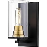 Millennium 3491-MB/HBZ Transitional One Light Wall Sconce from Burbank Collection in Black Finish
