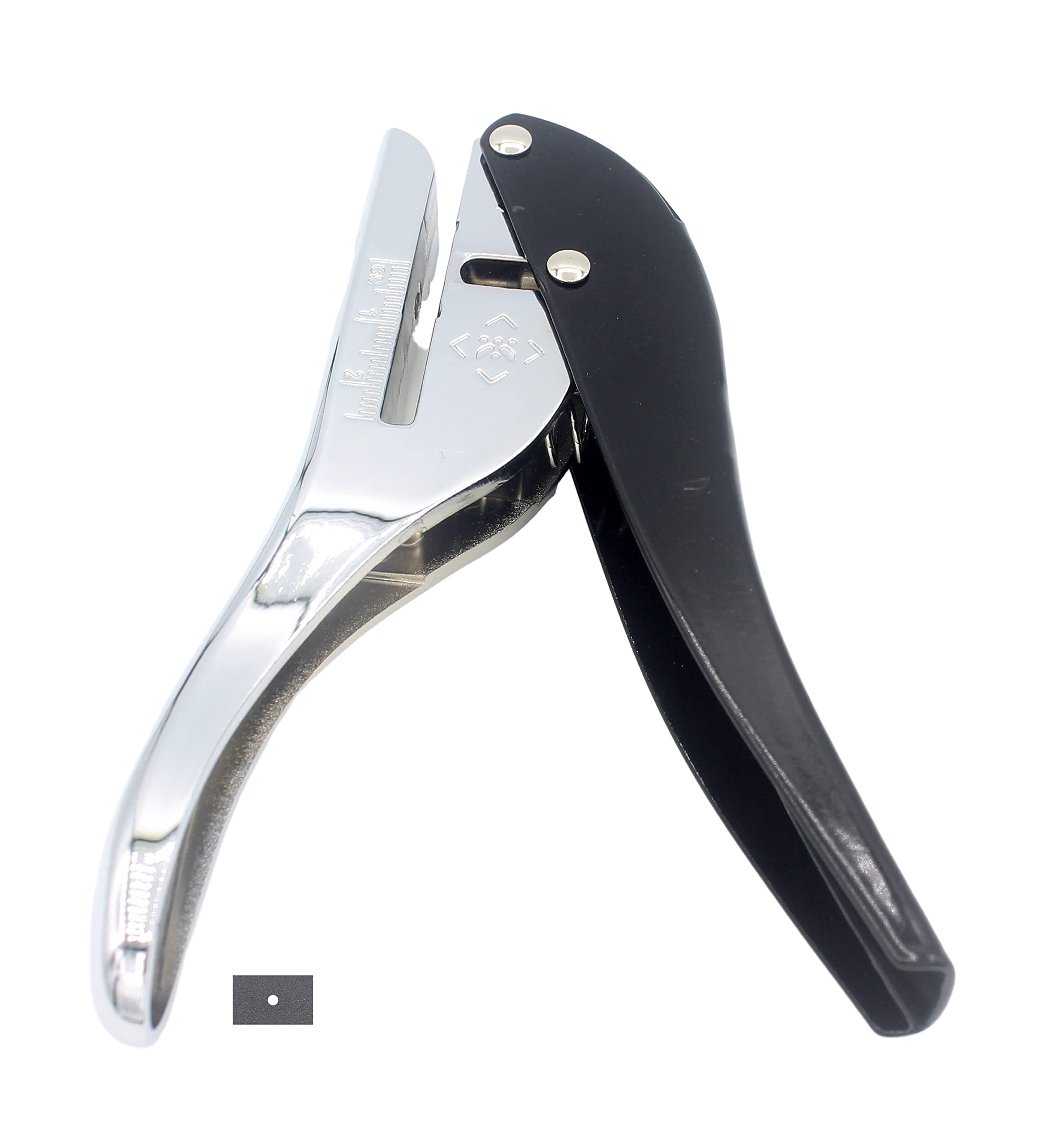 Kucaa Hand-held 5/64 inch 2mm Round Heavy Duty Metal Silver Single Circle Hole Punch for ID Cards PVC Cards Badge Photos