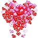 Bememo 122 Pcs Valentine's Day Acrylic Hearts Red Acrylic Hearts 3D Heart Shaped Rhinestones for Table Scatter Decoration Vase Filler Valentine's Day Supplies