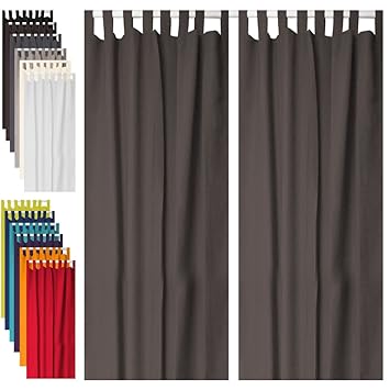 Lot De 2 Rideaux Avec Passants En Tissu Opaque Non Occultant Pour Protéger Des Regards Indiscrets 140 X 260 Cm Plusieurs Couleurs 140 X 260 Cm Gris