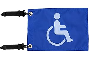 MOTAIN Easy Installation Golf Cart Flag Holder,Elastic Strap Bracket with 6 * 9'' Handicap Flag for Seniors Handicapped Disability