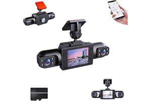 Full View Car Dashcam System Wireless, 360° Car Dvr WiFi 4 Channel Dash Cam Video Recorder Wireless with 32gb Card, 24h Parki