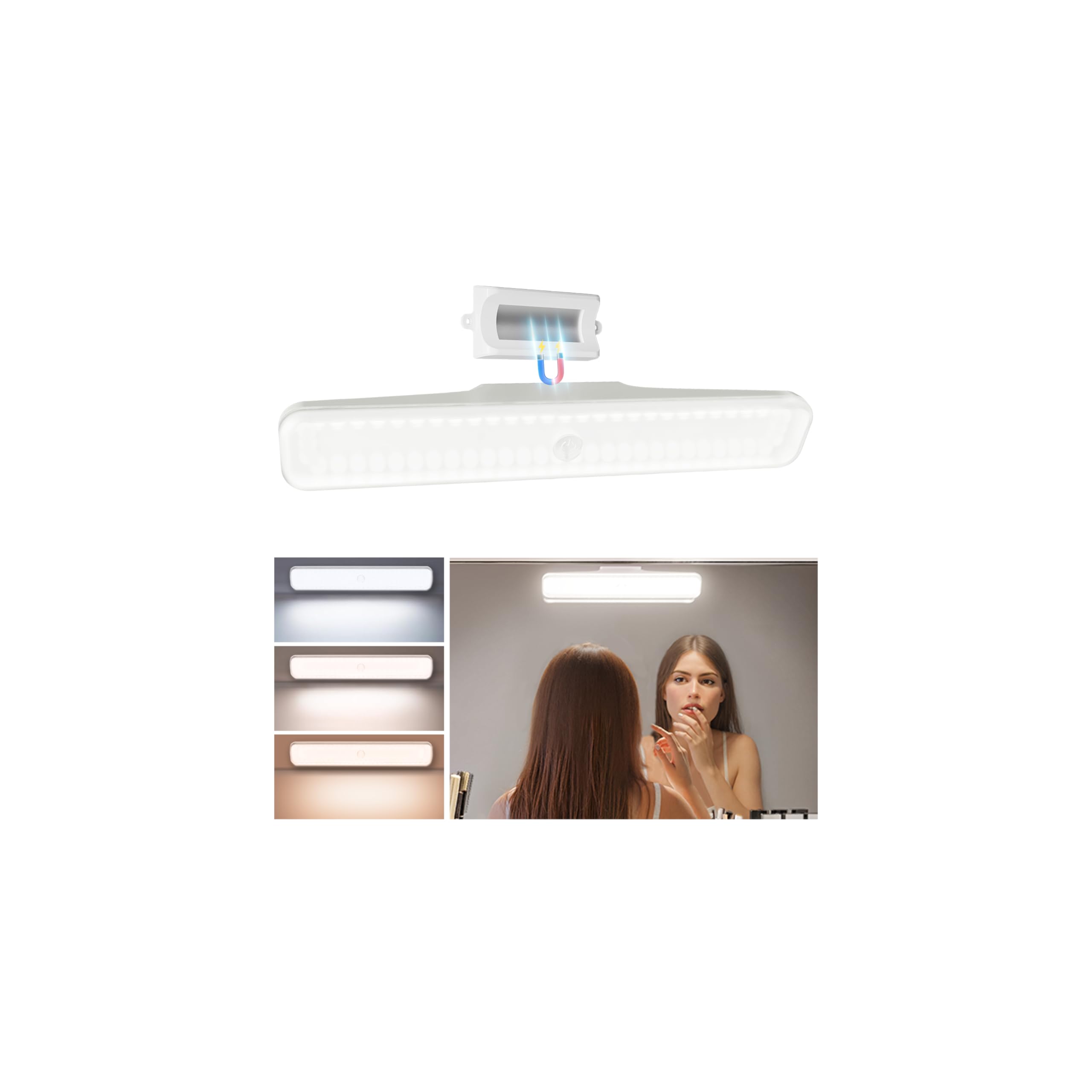 Photo 1 of EZVALO Wireless Makeup Light 1 Pack, Vanity Lights for Mirror, Bathroom Vanity Light, Rechargeable, 3 Color Temperatures, Stepless Dimming, Touch Control, Adjustable Angle, Women's Gifts