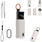 for Skullcandy Dime Evo Case Cover with Cleaner Kit,Soft Skin Silicone Case Cover with Lanyard,Full Protective Case for Men and Women-White