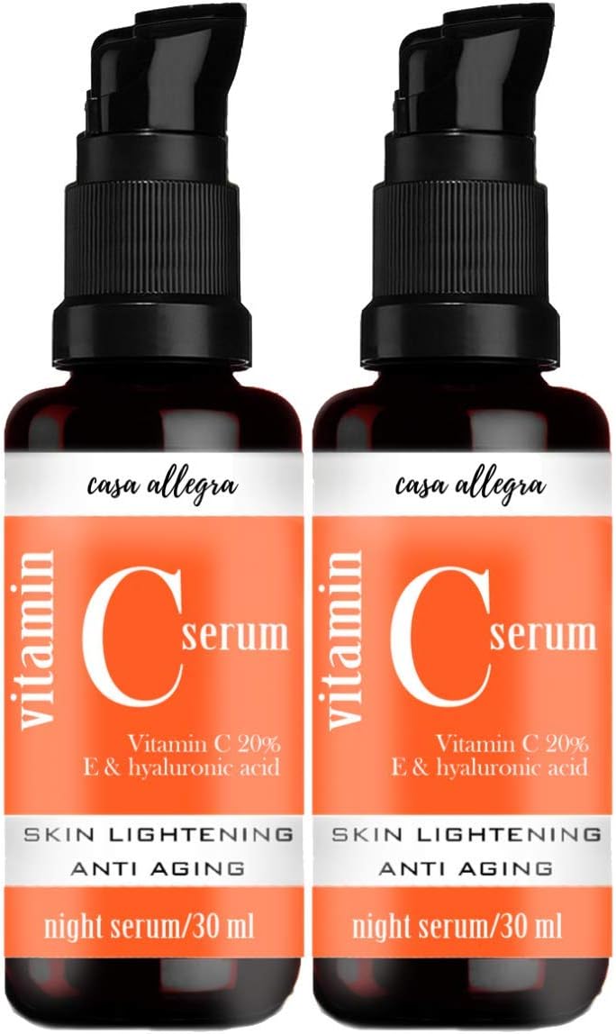 Casa Allegra Intense Vitamin C Serum Combo with 20% Vitamin C For Skin Lightening and Fairness | Anti Aging Night Serum…