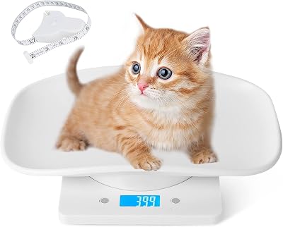 Nuscen Puppy Scales 15KG Digital Pet Scale with Tape Measure & Unit Conversion