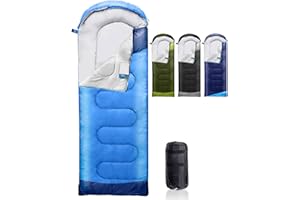 Rantizon Sleeping Bags for Adults Backpacking Lightweight Waterproof- Cold/Warm Weather Sleeping Bag for Mens Kids Boys Girls Camping Essentials Hiking Outdoor Travel Hunting with Compression Bags