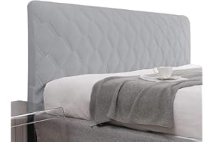 HOME MEIRONG Thicken Quilted Headboard Cover Super Soft Comfotable Short Plush Bed Head Slipcover for Full Size Bed Washable Anti-Dirty Headboard Protector (Color : Light Gray, Size : 210cm(83"))