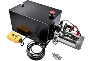 12V Hydraulic Pump, 20 Quart Single Acting, 3200 PSI Dump Trailer Power Unit - SAE #6 Ports, Heavy Duty DC Motor - for Traile