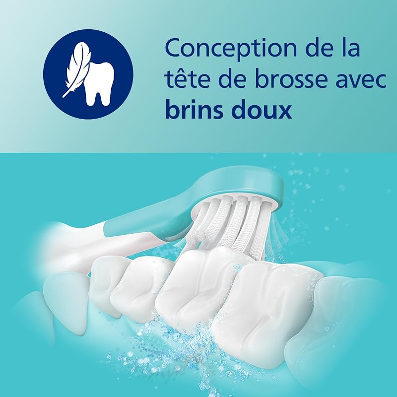 Sonicare for Kids, brosse à dents électrique sonique avec application, pour enfant à partir de 3 ans, avec SmarTimer et QuadPacer pour un nettoyage en profondeur, rose, modèle HX6352/42
