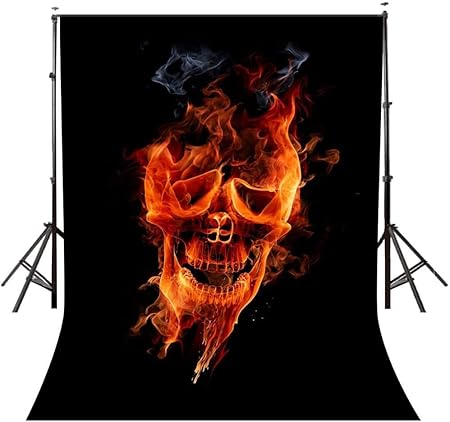 Amazon Hd 郡7x10ftポリエステル黒写真背景炎幽霊背景スタジオ写真小道具bg858 バックペーパー 背景布 通販