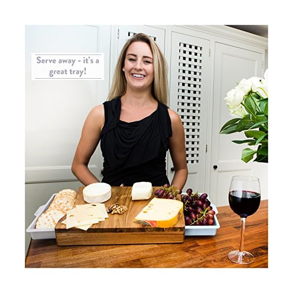 Cutting-Board-with-Tray-Organic-Acacia-Wood-Chopping-Board-with-2-Containers-for-Meat-Vegetables-Bread-or-Cheese-Board Cutting Board with Tray - Organic Acacia Wood Chopping Board with 2 Containers - for Meat Vegetables Bread or Cheese…