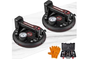 BAUSATZ Heavy Duty Suction Cups for Glass Tile - 4000mAh Lithium Battery Suction Cup Lifter (20cm, 2 Packs)