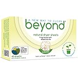 Beyond Natural Dryer Sheets, USDA BioPreferred, Light Gardenia Fragrance (1 Box of 40 Sheets)