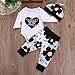 Ma&Baby Newborn Kids Baby Boy Girl Cotton Tops Romper Pants Hat 3Pcs Outfits Set Clothes, White (3-6 Months)