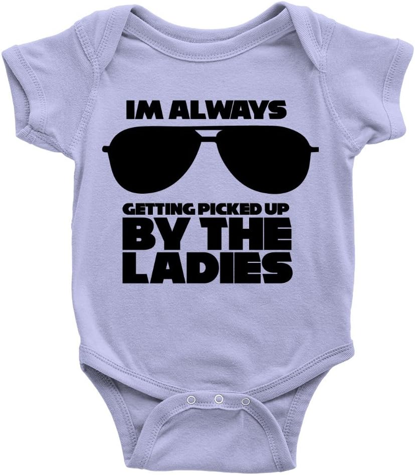 Kickass Tees Always Getting Picked Up Babygrow Baby Boy Funny Joke Cheeky Gift New Born