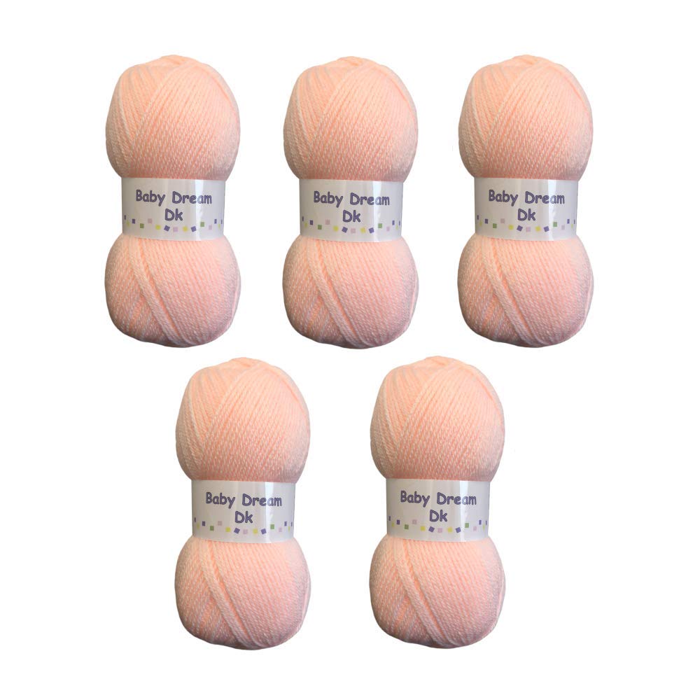 5 x 100g Baby Dream DK Baby Wool (5 x 100g Peach)