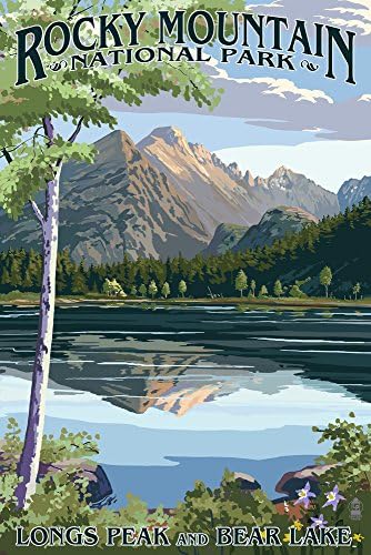 Lantern Press 9x12 Inch Art Print Wall D√©cor, Rocky Mountain National Park, Colorado, Longs Peak and Bear Lake Summer