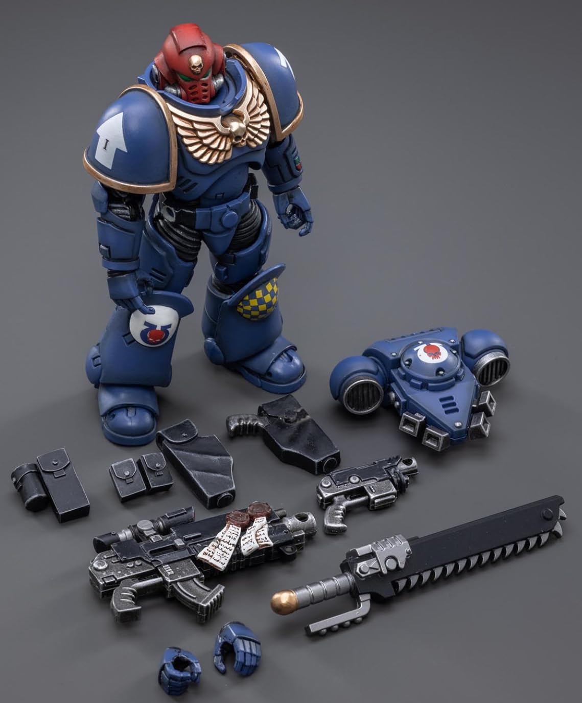HiPlay JoyToy Warhammer 40K Collectible Figure: Ultramarines Heroes of The Chapter Brother Veteran Sergeant Castor 1:18 Scale Action Figures JT2474