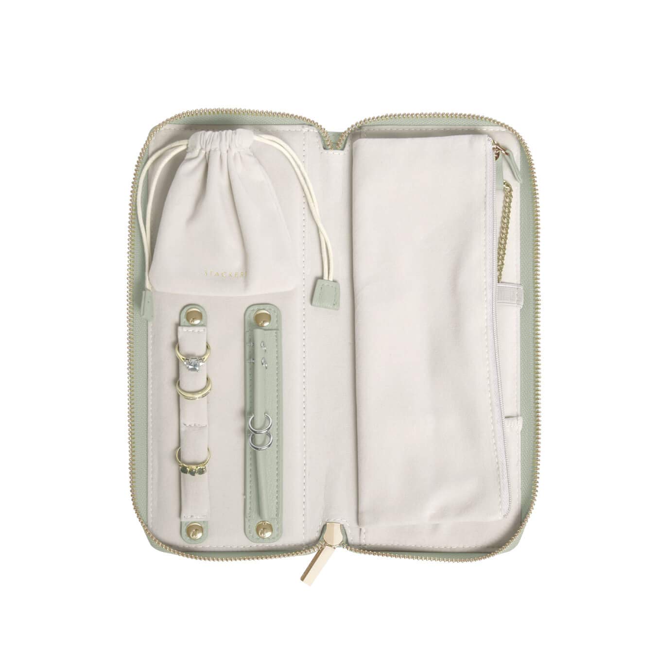 Stackers Sage Green Jewellery Roll