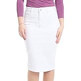 ESTEEZ Women's Slimming Denim Pencil Skirt with Tummy Control Panel – 'Miami'