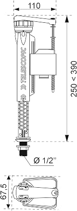 Wirquin 16110011 Brass Bottom Entry Float Valve 3/8-Inch 10mm Telescopic view 5