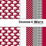 Crimson & White Multi-pack Printed Craft Vinyl 6 Sheets 12x12 for Vinyl Cutters