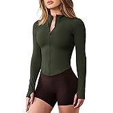 GYM RAINBOW Womens Snatched Workout Jackets Lightweight Zip Up Slim Fit Gym Track Athletic Jackets with Thumb Holes