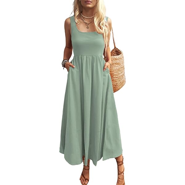 green tank maxi dress The Balow Tiered Tank Maxi Dress in Sage Mint Medium main image 1
