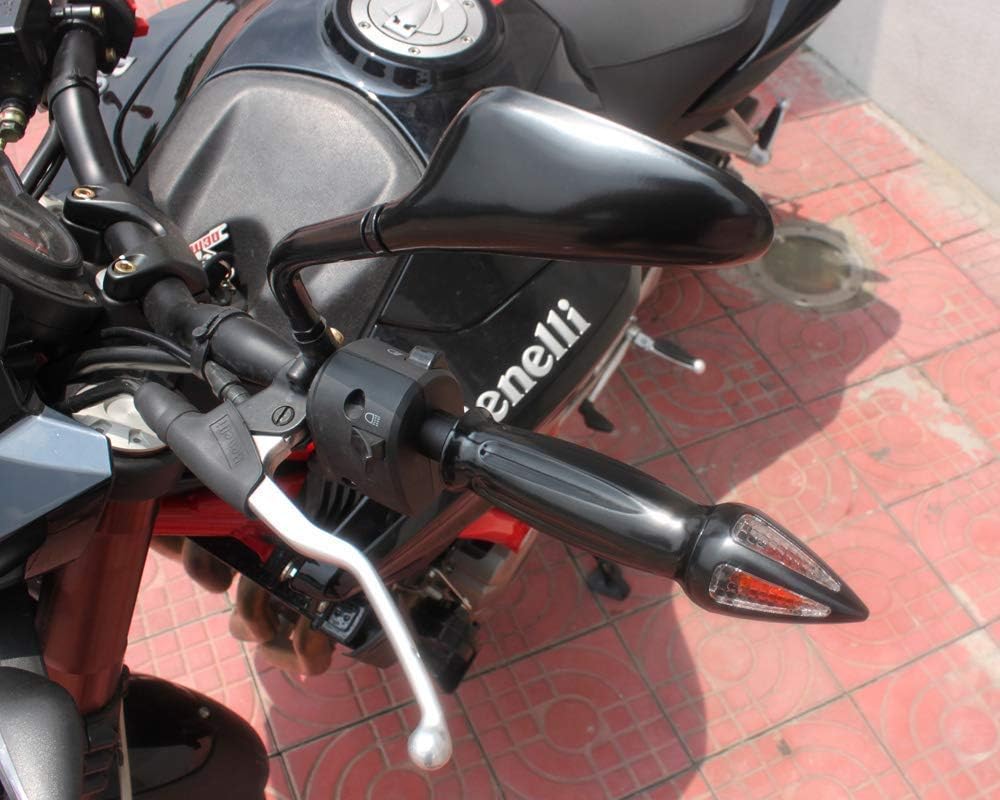 Motorbike Grips with Indicators for 1" 25mm handlebars, Black - Image 4
