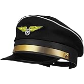 Toddmomy Kids Airline Costume Hat - Adjustable Uniform Pilot Hat