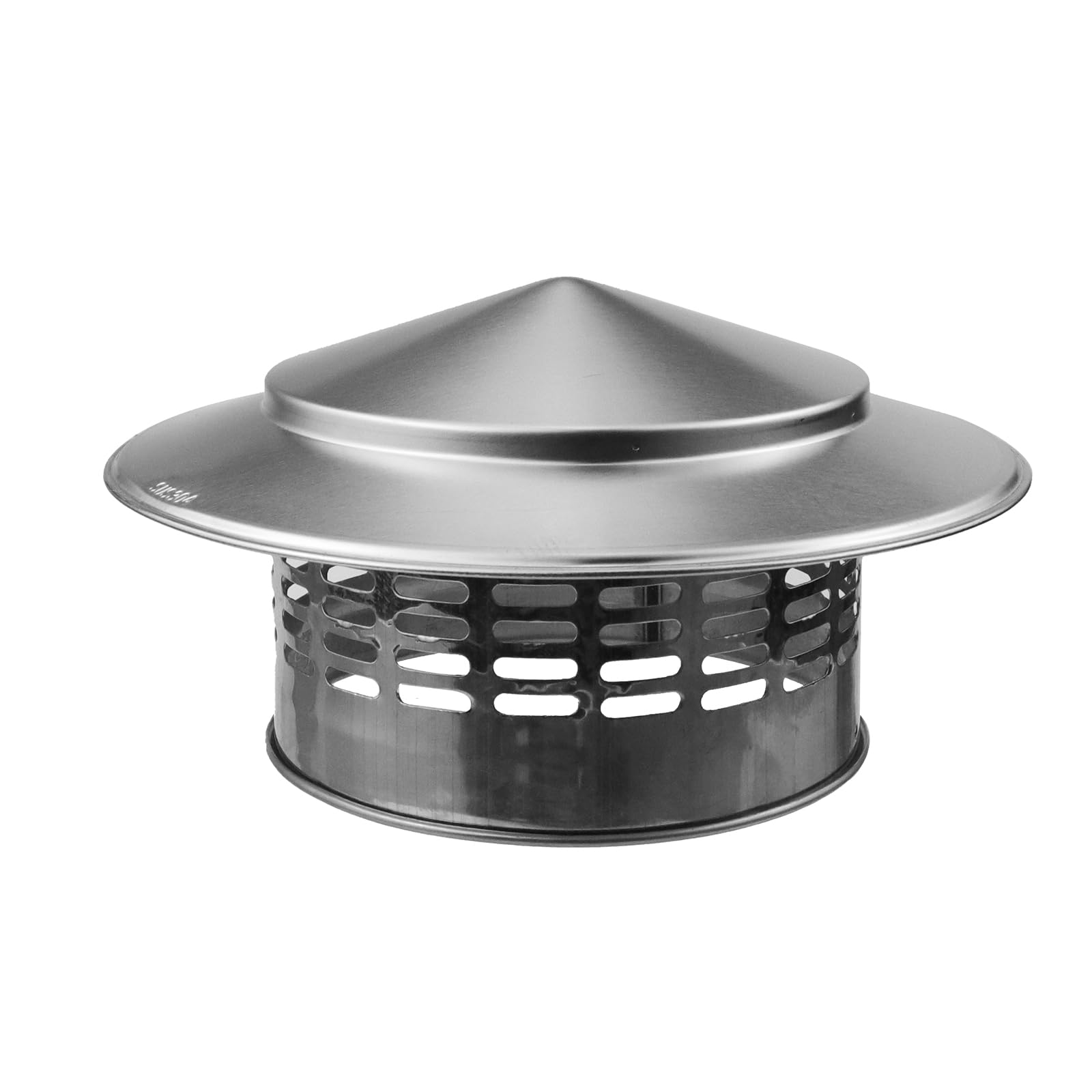 Photo 1 of Semetall Round Chimney Cap,6 Inch Cone Top Chimney Cap,304 Stainless Steel Chimney Cover,Stove Pipe Chimney Cap, Silver