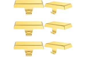 OCTERIC Christmas 4 Pcs Gold Stocking Holders Mantel Hook Hangers Fireplace Hooks Hanger Grip Bases for Christmas Party Decorations Xmas Décor