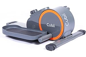Cubii GO - Under Desk Elliptical, Bike Pedal Exerciser, with Illuminated LCD Fitness Tracker Screen, Adjustable Resistance, Work from Home Fitness, Built-in Wheels and Handle
