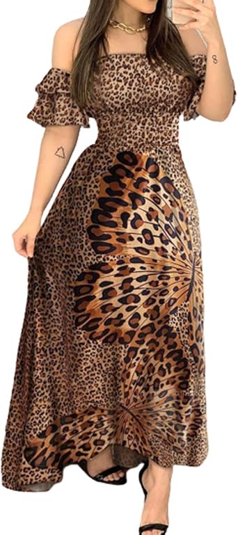 butterfly leopard dress