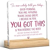 Pink Office Decor Pink, Inspirational Awareness Positive Affirmation Sign Acrylic Sign Plaque Motivational Table Decorations for Home Office Living Room Bedroom